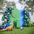 Dinosaur Birthday Party Decorations - 158 Pcs Balloon Arch Kit Dark Green, Blue, Stone Midnight Dinosaur Balloon Garland Kit, Birthday Jungle Dino Balloons Safari Birthday Party Supplies