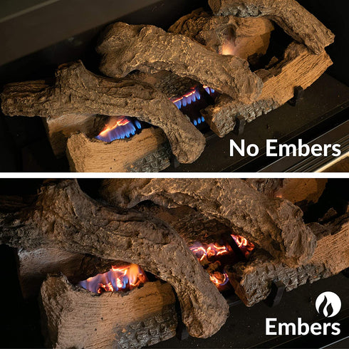 Natural Glo Glowing Embers for Gas Fireplace | Mineral Wool Gas Log Embers to Enhance Gas Fireplaces. Rock Wool Fake Coals for Gas Fireplaces | Embers Glowing for Use with Gas Fireplace Logs
