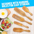CHINOSA 5 Piece Wooden Spurtle Set - Acacia Wooden Utensils Set For Cooking - Heat Resistant Wooden Spoon Set - Kitchen Spoons for Cooking in Non Stick Cookware Pots and Pans