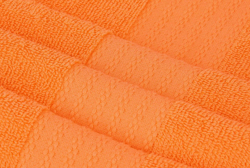 GLAMBURG Premium Cotton Oversized 2 Pack Bath Sheet 35x70-100% Pure Cotton - Ideal for Everyday use - Ultra Soft & Highly Absorbent - Machine Washable - Orange