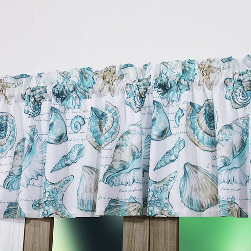 Barefoot Bungalow Cruz Coastal Window Valance, 84 W x 19 L inches, White