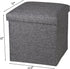 NISUNS OT01 Linen Folding Storage Ottoman Cube Footrest Seat, 12 X 12 X 12 Inches (Linen Gray)