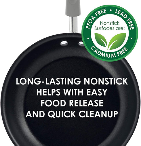 Rachael Ray Brights Deep Nonstick Frying Pan / Fry Pan / Deep Skillet - 9.5 Inch, Gray