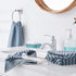 Amazon Basics Reversible Diagonal Stripe Jacquard Washcloths - 6-Pack, Clear Skies / True Blue