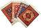 Wovenrugs Set of 4 Rug Table Coasters – Persian Design Fabric Carpet Drink Mats (Mix-4-5-7-8)