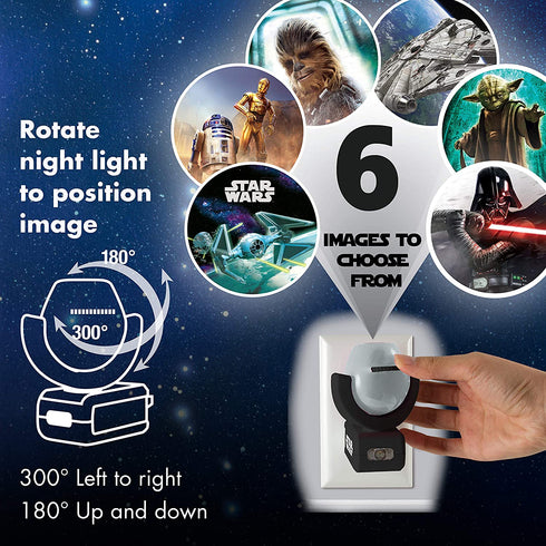 Projectables LED Night Light Projector, Plug-in, Dusk-to-Dawn, Collectors Edition, Ceiling, Wall, or Floor, Ideal for Bedroom, Nursery, 43646, Star Wars | 6-Image
