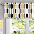 DriftAway Riley Geo Lined Window Curtain Valance Mid Century Geometric Pattern 2 Layers Rod Pocket 52 Inch by 14 Inch Plus 2 Inch Gold Black Gray