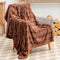TOONOW Soft Throw Blanket for Couch, No-Shedding Faux Fur Blankets, 300GSM Reversible Fuzzy Blanket 51"x 67" Warm Blankets for Bed, Sofa, Living Room (Brown)