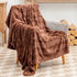 TOONOW Soft Throw Blanket for Couch, No-Shedding Faux Fur Blankets, 300GSM Reversible Fuzzy Blanket 51"x 67" Warm Blankets for Bed, Sofa, Living Room (Brown)