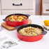 Bruntmor Set Of 2 Modern Ceramic Pie Pan, 8" Tart Pan Round Pie Plate Baking Dish 2" Deep, Elagent Ribbed Design, Red