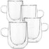 BTaT- Double Wall Glass Barrel Shape, 4 Pack, 5 oz (150 ml), Espresso Cups, Clear Espresso Cups, Glass Coffee Mugs, Clear Coffee Mug, Double Wall Glass Coffee Mugs, Latte Cup, Cappuccino Cup