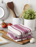 DII Assorted Woven, Kitchen Dishtowel Set, 18x28, Wine, 5 Piece