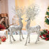 iPEGTOP 2 Pcs Rustic Christmas Reindeer Elk Holiday Figurines Decoration Christmas Standing Deer, Home Office Decor Statues Party Supplies