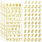 5 Sheets Graduation Cap Stickers Decoration Glitter Alphabet Letter Stickers Self-Adhesive Rhinestone Letter Number Stickers for Grad Cap Craft Decorations (Gold)