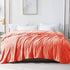Whale Flotilla Flannel Fleece Twin Size(90x66 Inch) Lightweight Bed Blanket, Soft Velvet Bedspread Plush Fluffy Coverlet Palm Leaf Design Decorative Blanket for All Seasons, Coral