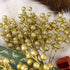 winemana 24 Pack 8 Inch Christmas Glitter Faux Winter Berry Sprigs, Artificial Sparking Red Berries Ornaments for Christmas Tree DIY Crafts Wreath Garland Decor (Gold)