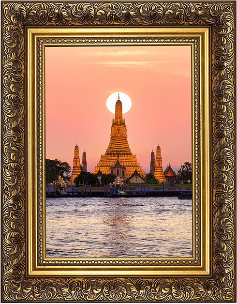 Certificate Frames Ornate Swept Antique Style French Baroque Style Picture /Photo /Poster Frame With A High Clarity Styrene Shatterproof Perspex Sheet (21.6 x 27.9cm) 8.5" x 11" Gold