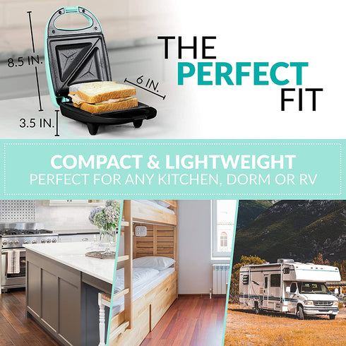 Nostalgia MSAND5MG MyMini Personal Sandwich Maker Pizza Pockets, Quesadillas, Breakfast, Paninis, Mini, Mint Green