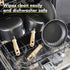 GreenPan Hudson Healthy Ceramic Nonstick, 1.75QT Saucepan Pot, Wood Inspired Handle, PFAS-Free, Dishwasher Safe, Black