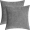 CaliTime Pack of 2 Cozy Throw Pillow Covers Cases for Couch Sofa Home Decoration Solid Dyed Soft Chenille 22 X 22 Inches Medium Grey