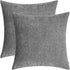 CaliTime Pack of 2 Cozy Throw Pillow Covers Cases for Couch Sofa Home Decoration Solid Dyed Soft Chenille 22 X 22 Inches Medium Grey