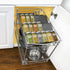 Lynk Professional Spice Rack Tray - Heavy Gauge Steel 4 Tier Drawer Organizer for Kitchen Cabinets, Silver Metallic, Medium, 10-1/4"/Medium (430411DS)
