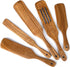 Wood Spurtles Kitchen Set, Acacia Wooden Kitchen Utensil Set,Wood Cooking Utensil, 100% Healthy Hard And Durable Wood Kitchen Utensils For Salad Stir, Cake Make And Pan-Fried Steak (5)