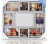 Melannco Customizable Letterboard 8-Opening Photo Collage, 19 x 17 inch,Distressed Grey
