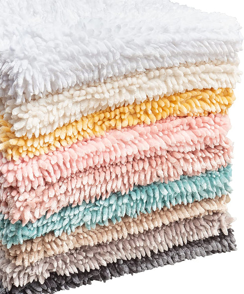 Laura Ashley Butter Chenille 20" x 34" Bath Mat, Light Grey