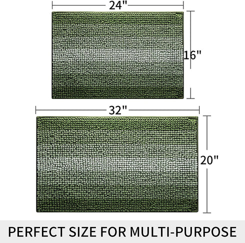 Hyhyco Green Bathroom Rugs,Bath Rug for Bathroom Non Slip,Soft Bath Rugs,Absorbent Bath Mats for Bathroom Floor,Shaggy Plush Bathroom Carpet,Machine Washable & Comes with Laundry Bag (16x24, Green)