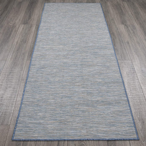 Ottomanson Sundance Collection Indoor/Outdoor Reversible Runner Rug, 2'7" x 7', Blue