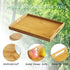 BAMEOS Serving Tray with Handle Bamboo Bed Tray with Two Coasters Food Couch Tray Works for Eating,Working,Storing,Décor, Used in Bedroom, Kitchen, Living Room, Bathroom, (16.9x12.99x1.96inches)