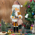 Joliyoou Christmas Nutcracker Figures, 14 Inch Wooden Nutcracker Santa Holding Gifts & Christmas Tree, Large Xmas Nutcracker Tabletop Festival Shelves Decorations