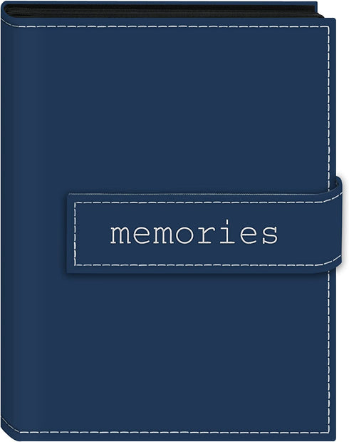 Pioneer Photo Albums EXP-57/BM 36-Pocket 5 by 7-Inch Embroidered "Memories" Strap Sewn Leatherette Cover Photo Album, Mini, Blue