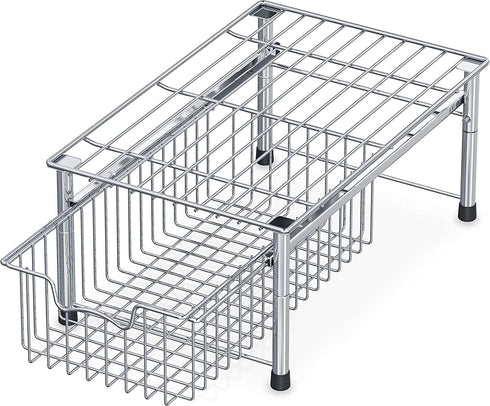 Simple Houseware Stackable Basket Drawer, Chrome