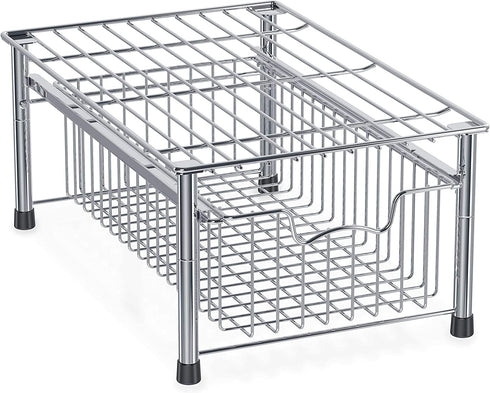Simple Houseware Stackable Basket Drawer, Chrome
