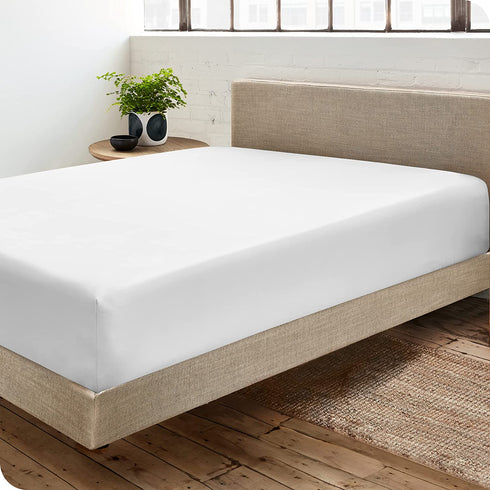 Bare Home Fitted Bottom Sheet California King - Premium 1800 Microfiber - Ultra-Soft Wrinkle Free - Deep Pocket - Cal King Fitted Sheet (California King, White)