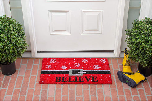 Calloway Mills 101811729 Believe Doormat, 17" x 29", Red/Black/White