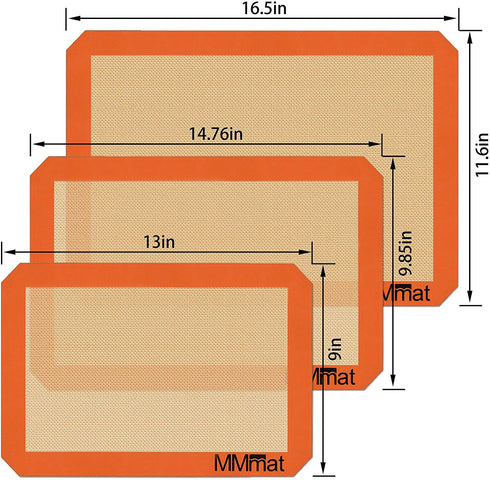 MMmat Silicone Baking Mats - Best German Silicone, Set of 3