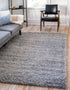 Unique Loom Solo Solid Shag Collection Area Modern Plush Rug Lush & Soft, 2 ft 2 in x 3 ft, Cloud Gray