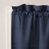No. 918 Martine Microfiber Semi-Sheer Rod Pocket Kitchen Curtain Valance and Tiers Set, 54 in x 24 in (3 Piece), Navy Blue
