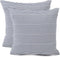 Throw Pillow Covers 24x24 - Decorative Pillows for Couch Set of 2 Rustic Linen Striped Lumbar Cushion Cover Soft Large Pillowcase for Bedding Decor, Sofa, Outdoor Farmhouse Home Navy Blue