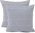 Throw Pillow Covers 24x24 - Decorative Pillows for Couch Set of 2 Rustic Linen Striped Lumbar Cushion Cover Soft Large Pillowcase for Bedding Decor, Sofa, Outdoor Farmhouse Home Navy Blue
