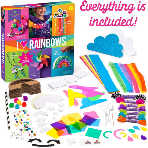 Craft-tastic I Love Rainbows Craft Kit for Kids Everything Included for 6 Fun DIY Colorful Art & Crafts Projects