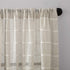 Clean Window Twill Stripe Allergy/Pet Friendly Anti-Dust Sheer Curtain Panel, 52" x 95", White/Linen