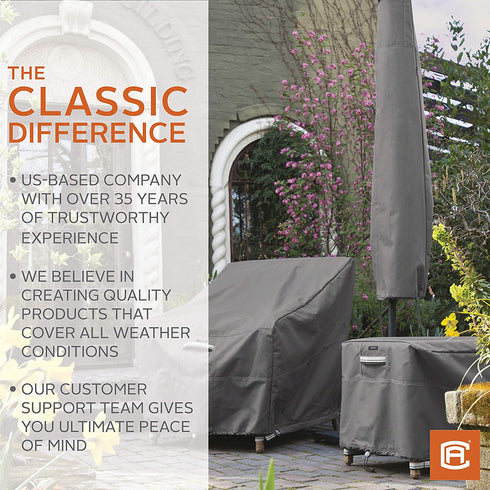 Classic Accessories Ravenna Water-Resistant 21 Inch Square Patio Ottoman/Table Cover