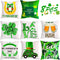 St. Patrick's Day Pillow Covers Decorations - Saint Patricks St Patty's Day Shamrock Linen Cushion Cover Irish Throw Pillowcase Gnome Decor for Sofa Couch (18"x18")