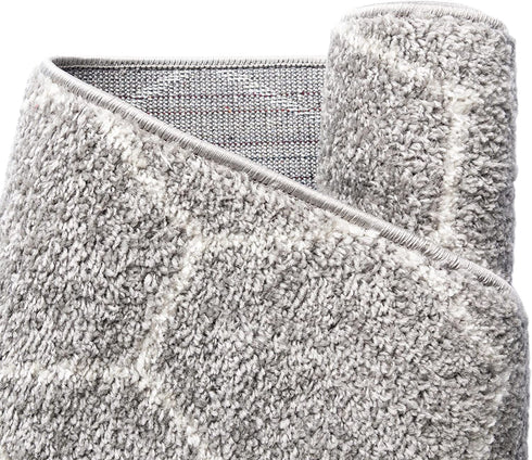 Unique Loom Trellis Frieze Collection Area Rug-Modern Morroccan Inspired Geometric Lattice Design, 2 x 3 ft, Light Gray/Ivory