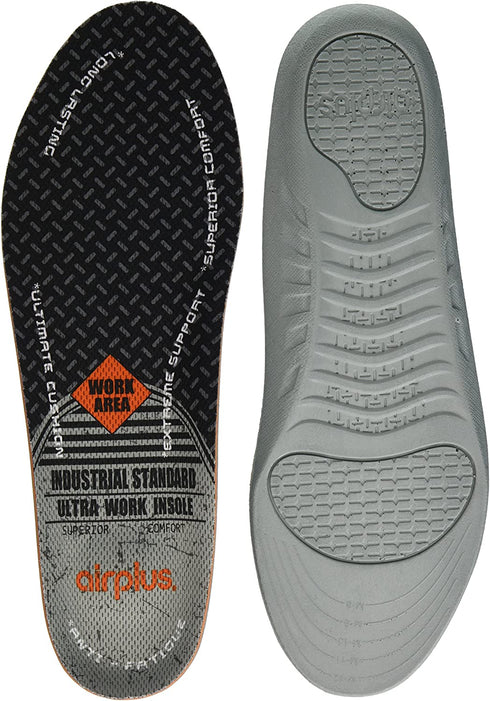 Airplus Ultra Work Memory Plus Shoe Insoles for All Day Comfort and Foot Pain Relief, Mens, Size 7-13