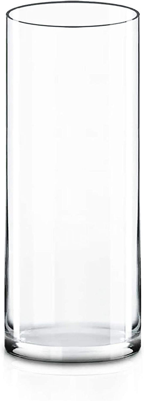 CYS Excel Glass Cylinder Vase (H:14" D:5") | Multiple Size Choices Glass Flower Vase Centerpieces | Hurricane Floating Candle Holder Vase